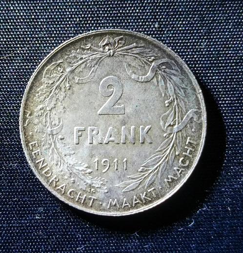 2 frank 1911 VL, Albert I, Postzegels en Munten, Munten | België, Losse munt, Zilver, Zilver, Verzenden