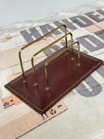 Vintage lederen brievenhouder brief 1950 standaard leder, Antiek en Kunst, Ophalen of Verzenden