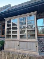 Eiken buffetkast/vitrinekast GRATIS LEVERING, Huis en Inrichting, Ophalen, Met deur(en), Flamant, 200 cm of meer