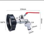 IBC adapter S60x6 met messing kogelkraan en Gardenakoppeling, Ophalen of Verzenden, Nieuw, Tuinslang