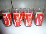 7 verres Coca-Cola imprimés rouge droits 7x25 cl et 3x33 cl, Ophalen of Verzenden, Zo goed als nieuw, Frisdrankglas