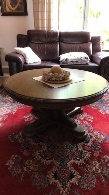 Eiken ronde salontafels 1,05 diameter en 0,50 m hoog beschikbaar voor biedingen