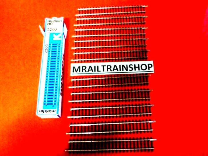 2200 MARKLIN HO - 10 x Rechte K rails 180 mm x10, Hobby en Vrije tijd, Modeltreinen | H0, Zo goed als nieuw, Rails, Wisselstroom