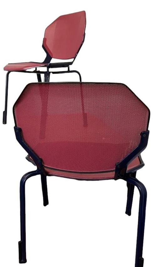 Twee industriële metalen design stoelen jaren '80, Huis en Inrichting, Stoelen, Zo goed als nieuw, Twee, Metaal, Overige kleuren