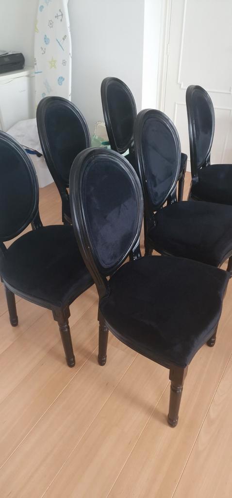 Set van 6 medaillonstoelen., Huis en Inrichting, Stoelen, Zwart, Ophalen