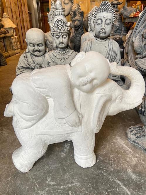 Moine Shaolin sur un éléphant, Jardin & Terrasse, Statues de jardin, Neuf, Animal, Béton, Enlèvement