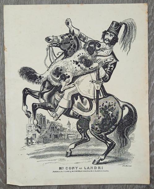 Prent Mr. Cony as Landri Published gedateerd in prent 1843, Antiek en Kunst, Kunst | Overige Kunst, Ophalen of Verzenden