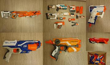 Set van 5 werkende Nerf blasters & accessoires 