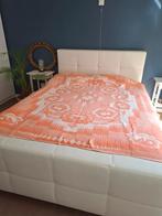 Wollen deken beige oranje 200 x 170 cm, Ophalen of Verzenden, Gebruikt, Beige