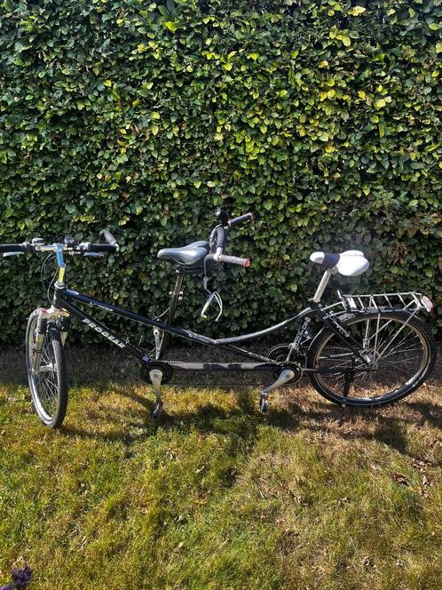 tandem zwart, Fietsen en Brommers, Fietsen | Tandems, Zo goed als nieuw, Meer dan 20 versnellingen, Vering, Ophalen