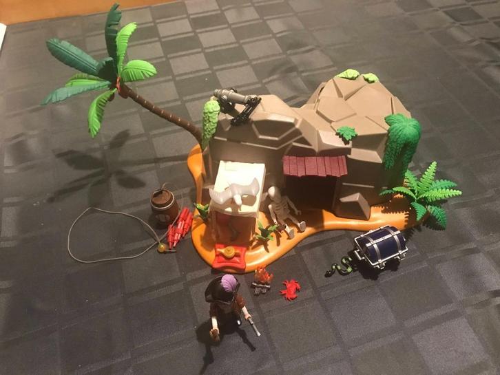 Playmobil 4797 Super 4 Schateiland / Piraten schuilplaats, Kinderen en Baby's, Speelgoed | Playmobil, Zo goed als nieuw, Complete set