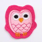 Roze uil strijkplaatje patch kinderen - 48 x 53 mm, Ophalen of Verzenden, Nieuw