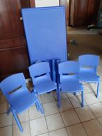 Kinderspeeltafel +4 stoeltjes blauw, Diversen, Overige Diversen, Ophalen