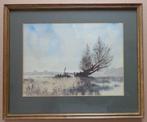 JAN CLUTTERBUCK / BOOM NAAST RIVIER / ORIGINEEL / 38x47cm, Ophalen of Verzenden