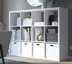 Ikea Kallax vakkenkast, wit, met 4 deurtjes, Huis en Inrichting, Kasten | Wandmeubels, Ophalen, Gebruikt, 100 tot 150 cm, Minder dan 150 cm