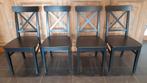 4 chaises en bois Ikea, Ophalen, Gebruikt, Zwart, Vier