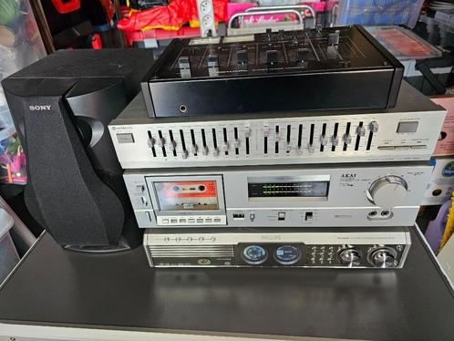 Vintage muziek installatie met mengtafel, equalizer,,,, Audio, Tv en Foto, Stereoketens, Gebruikt, Cassettedeck, Cd-speler, Tuner of Radio