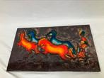 Ruscha keramische kunst wandtegel, fat lava ruiter ter paard, Ophalen of Verzenden