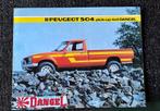 Brochure folder Peugeot 504 pick up Dangel, Ophalen of Verzenden, Zo goed als nieuw, Peugeot