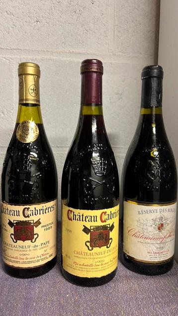 3 collectie flessen Château Neuf du Pape beschikbaar voor biedingen