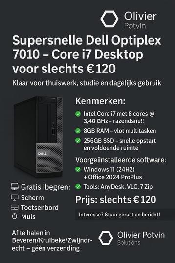 Dell Optiplex 7010 Core i7 – Mét Gratis Extra’s!  beschikbaar voor biedingen