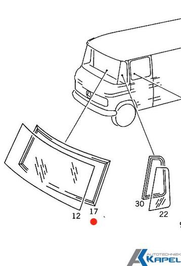 Voor ruit rubber hoog model Mercedes düdo T2 Origineel beschikbaar voor biedingen