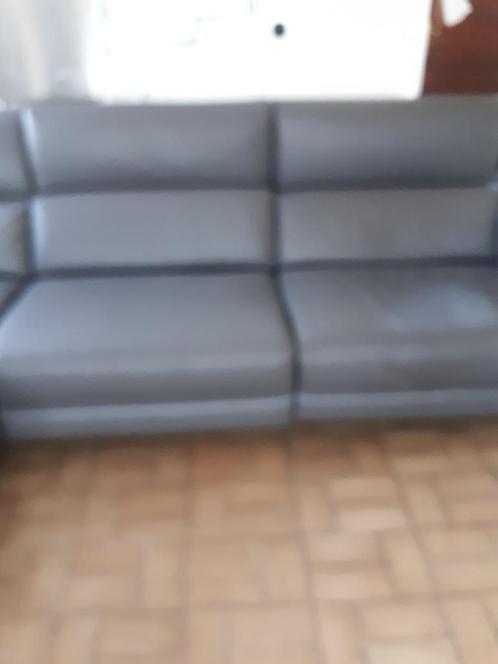 Lederen salon met relax, Huis en Inrichting, Zetels | Zetels, Zo goed als nieuw, Rechte bank, Driepersoons, 300 cm of meer, 100 tot 125 cm