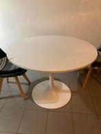 Witte ronde tafel van 103 cm, Huis en Inrichting, Tafels | Eettafels, Ophalen, Zo goed als nieuw