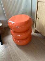Retro kruk / bijzettafel – oranje, jaren ’70 stijl, Ophalen, Gebruikt, Jaren 70 stijl, Rond