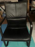 2 leren fauteuils, Ophalen, Gebruikt, 50 tot 75 cm, Hout