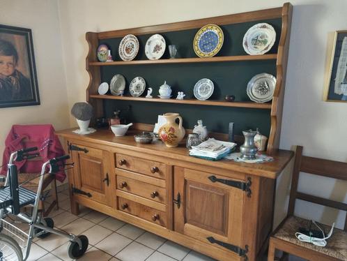 Massief eikenhouten dressoir, Huis en Inrichting, Kasten | Dressoirs, Gebruikt, 200 cm of meer, 50 tot 75 cm, Met lade(s), Met deur(en)
