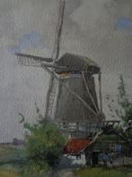 Aquarelle moulin à vent Korenmolen de Johannes Garjeanne, Antiquités & Art, Art | Peinture | Classique, Enlèvement ou Envoi
