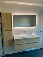 badkamermeubel met lavabo en kranen, spiegel, Huis en Inrichting, Badkamer | Badkamermeubels, Ophalen, 100 tot 150 cm, Nieuw, Minder dan 100 cm