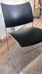 Nieuwe 4 stoelen zwart met chroom, Huis en Inrichting, Ophalen, Overige materialen, Zwart, Nieuw