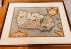 Landkaart van Ierland in 1572. Ingekaderd., Antiek en Kunst, Kunst | Tekeningen en Fotografie, Ophalen