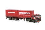 DAF 3300 6x4 + Flat Bed Trailer + Cont. [Mammoet] - WSI 1/50, Hobby en Vrije tijd, Modelauto's | 1:50, Nieuw, Wsi, Bus of Vrachtwagen