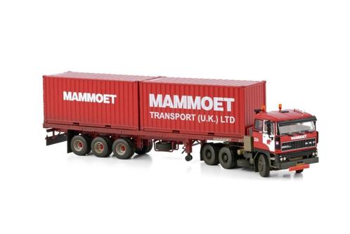 DAF 3300 6x4 + Flat Bed Trailer + Cont. [Mammoet] - WSI 1/50, Hobby & Loisirs créatifs, Voitures miniatures | 1:50, Neuf, Bus ou Camion