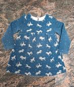 Mt 98 Donkerblauwe jurk met lange mouwen, glinstereenhoorns, Kinderen en Baby's, Kinderkleding | Maat 98, Gebruikt, Meisje, Ophalen of Verzenden