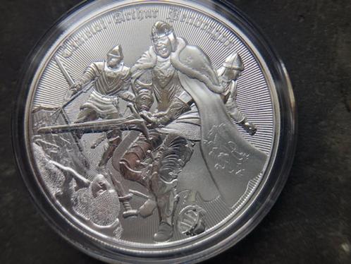 2023 Niue - Camelot - King Arthur Pendragon - 1 oz matte pro, Postzegels en Munten, Edelmetalen en Baren, Zilver, Ophalen of Verzenden