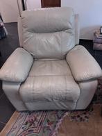 Relax zetel met motor 220 v beige leder, Huis en Inrichting, Zetels | Zetels, Ophalen, Gebruikt, Eenpersoons, Leer