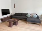 Grijze zetel met longchair van sofa company, Huis en Inrichting, Zetels | Zetels en Chaises Longues, Ophalen, Hout, Gebruikt, 300 cm of meer