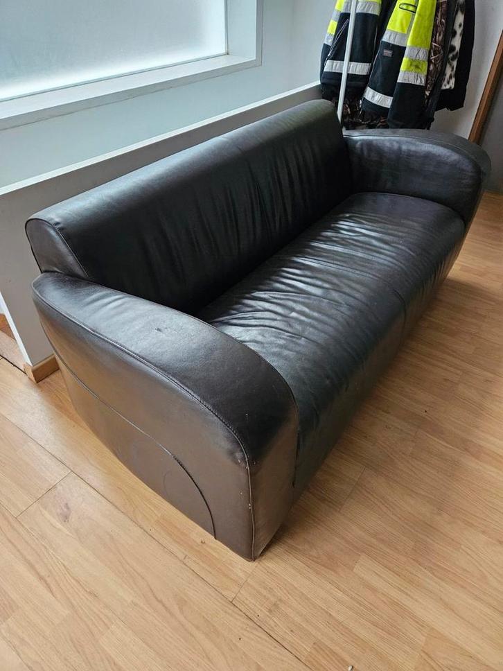 Bruine lederen zetel van hoge kwaliteit, Maison & Meubles, Canapés | Sofas & Chaises Longues, Enlèvement