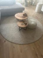 Beige rond stoense tapijt IKEA 200cm, 150 tot 200 cm, Crème, Rond, Gebruikt