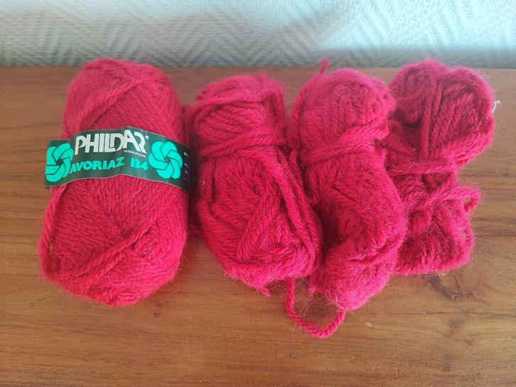Phildar Avoriaz 134 roosrood, €1,5 voor het lot, Hobby en Vrije tijd, Breien en Haken, Gebruikt, Ophalen of Verzenden