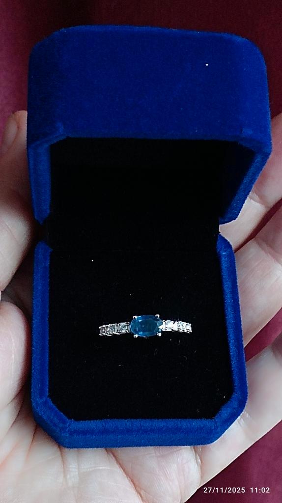 Bague réglable en argent massif avec saphir bleu de Ceylon, Bijoux, Sacs & Beauté, Bagues, Neuf, Femme, Bleu, Argent, Avec pierre précieuse