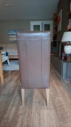 6 lederen eetkamer stoelen H&H, Maison & Meubles, Chaises, Enlèvement, Utilisé, Bois, Landelijk