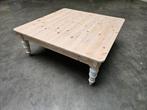 Vintage vierkante salontafel 98x98x38 in hout, Ophalen, Gebruikt, 50 tot 100 cm, Vierkant