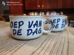 2 Vintage 'soep van de dag' kommen, Ophalen of Verzenden