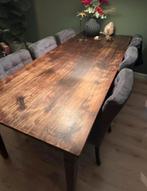 Geleefde massieve boerentafel / eettafel 250x94,5, Ophalen, Gebruikt, Eikenhout, 200 cm of meer