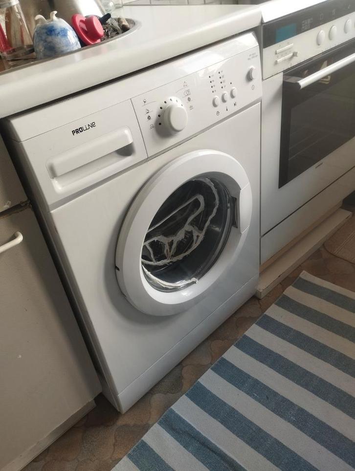 Proline FP105E wasmachine - Gebroken raam, Elektronische apparatuur, Wasmachines, Gebruikt, Voorlader, 4 tot 6 kg, Minder dan 1200 toeren